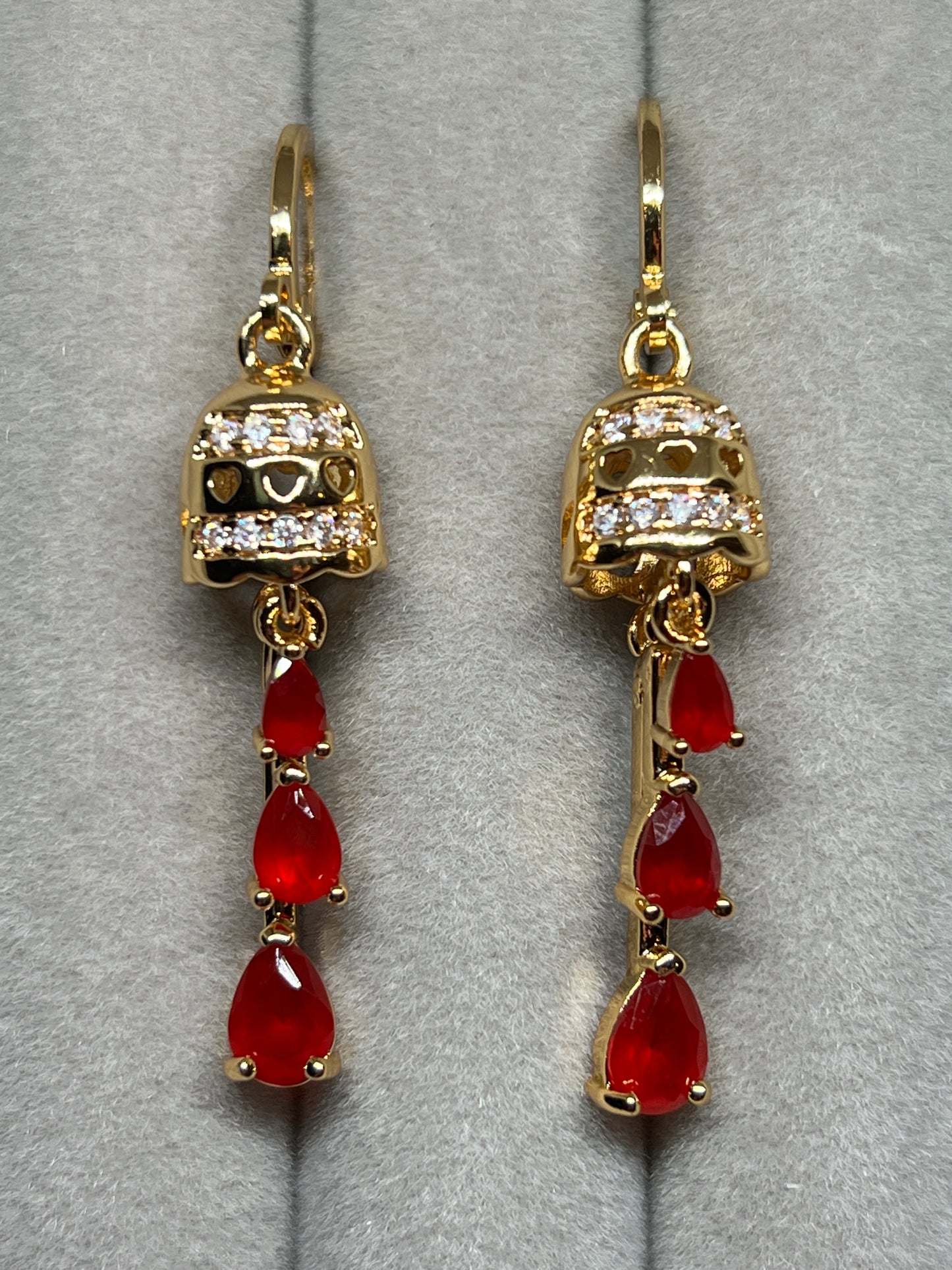 Breath taking ruby red earrings